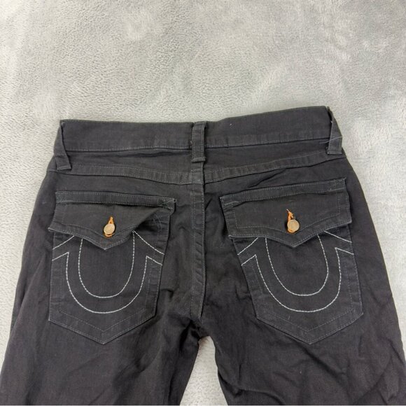 True Religion NWOT Men's Size 32x34 Ricky Flap SN Straight Leg Black Flare Jeans - Picture 5 of 11